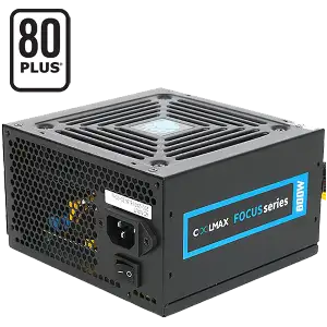 COOLMAX FOCUS SERIES 600W 80+ NON MODULAR POWER SUPPLY